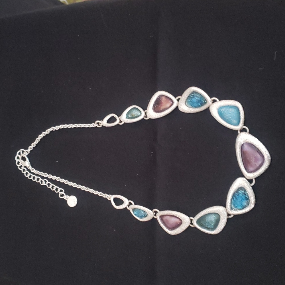 IKITA Vintage Ikita Silver Tone Crystal Necklace